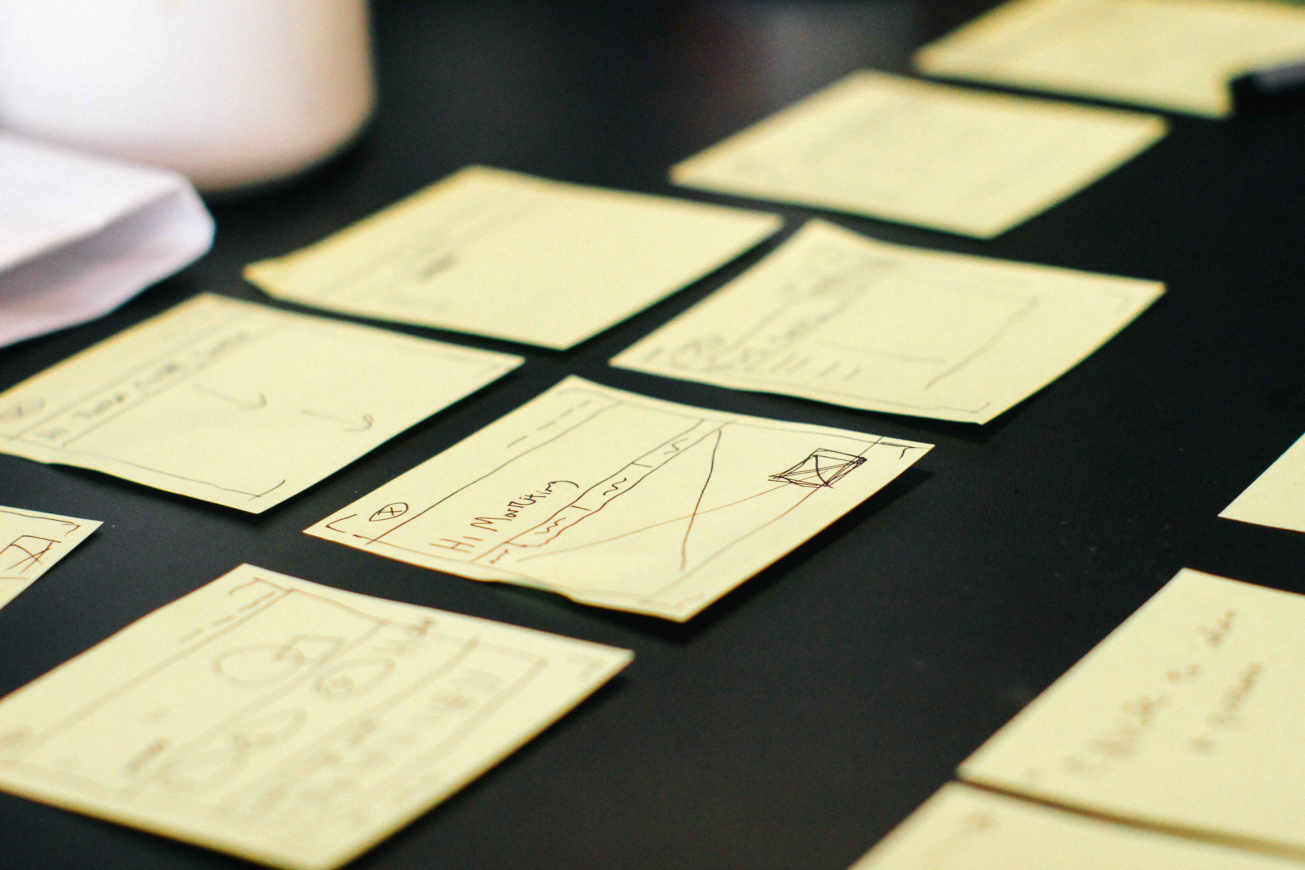 Hand drawn website wireframe